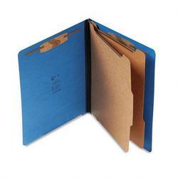 S And J Paper/Gussco Manufacturing Pressboard End Tab Recyc. Class. Folder, Letter, Cobalt Blue, 6 Sections