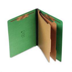S And J Paper/Gussco Manufacturing Pressboard End Tab Recyc. Class. Folder, Letter, Emerald Green, 6 Sections