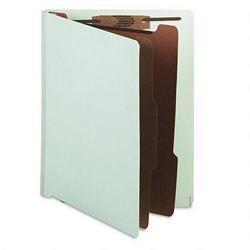 Gussco Manufacturing Pressboard End Tab Recyc. Class. Folder, Letter, Pale Green, 6 Sections
