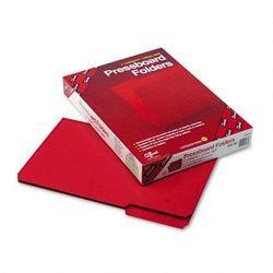 Smead Manufacturing Co. Pressboard File Folders, Top Tab, Legal, 1/3 Cut, Bright Red, 25/Box