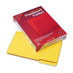 Smead Manufacturing Co. Pressboard File Folders, Top Tab, Legal, 1/3 Cut, Yellow, 25/Box