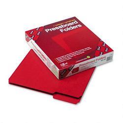 Smead Manufacturing Co. Pressboard File Folders, Top Tab, Letter, 1/3 Cut, Bright Red, 25/Box