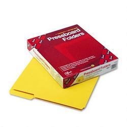 Smead Manufacturing Co. Pressboard File Folders, Top Tab, Letter, 1/3 Cut, Yellow, 25/Box