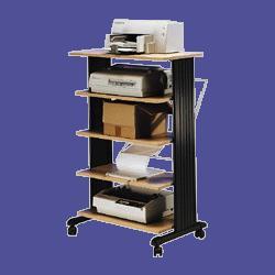 Safco Printer Stand, 5 Levels, 29 1/2 x22 x45 , Medium Oak