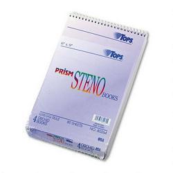 Tops Business Forms Prism 6x9 Gregg Ruled Steno Notebook, 80 Perforated Orchid Sheets/Book, 4/Pack