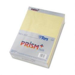 Tops Business Forms Prism+ Perforated Quadrille Pad, Canary, 5 Sq./Inch, 50 Sheets/Pad, 12 Pads/Pack