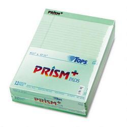 Tops Business Forms Prism™ Plus Legal Rule Writing Pads, Letter, Pastel Green, 50 Sheets/Pad, 12/Pack