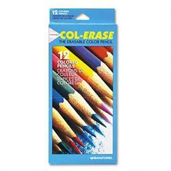 Faber Castell/Sanford Ink Company Prismacolor® Col Erase® Colored Pencils with Erasers, 12 Color Set