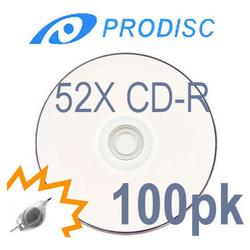 Bastens Prodisc 52X 80min CD-R white thermal printable to hub no stacking ring in shrink wrap