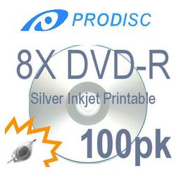 Bastens Prodisc 8X DVD-R silver inkjet hub printable in 50 pc/shrink wrap
