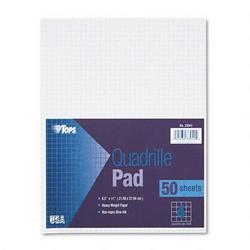 Tops Business Forms Quadrille Pad, 8 1/2 x 11, 4 Squares/Inch, 20 lb., 50 Sheets/Pad