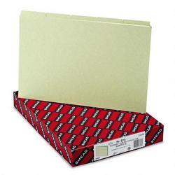 Smead Manufacturing Co. Recycled Green Pressboard File Guides, 1/5 Cut, Blank Self Tabs, Legal, 50/Box