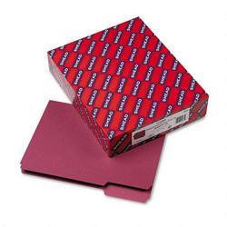 Smead Manufacturing Co. Recycled Interior File Folders, 3/4 Capacity, Letter, 1/3 Cut, Maroon, 100/Bx