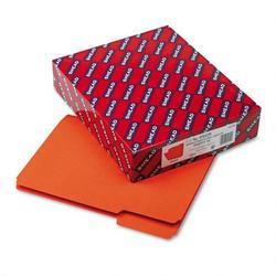 Smead Manufacturing Co. Recycled Interior File Folders, 3/4 Capacity, Letter, 1/3 Cut, Orange, 100/Bx