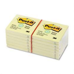 3M Recycled Post it® Note Pads, 3 x 3, Yellow, 100 Sheets/Pad, 12/Pack
