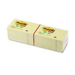 3M Recycled Post it® Note Pads, 3 x 5, Yellow, 100 Sheets/Pad, 12/Pack