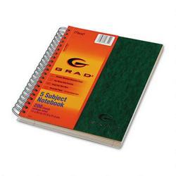 Mead Products Recycled Twin Wire Five Subject College Rule Notebook, 11x8 1/2, 200 Sheets