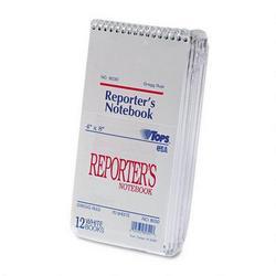 Tops Business Forms Reporter's Spiral Gregg Ruled Notebook, 4x8, 70 White Sheets/Book, 12 Books/Pack