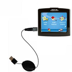 Gomadic Retractable USB Cable for the Magellan Maestro 3210 with Power Hot Sync and Charge capabilities - Go