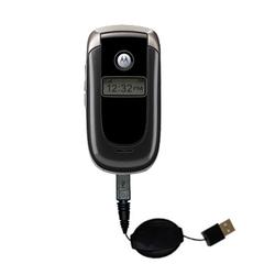 Gomadic Retractable USB Cable for the Motorola V197 with Power Hot Sync and Charge capabilities - Br