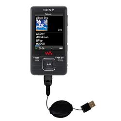 Gomadic Retractable USB Cable for the Sony Walkman NWZ-729 with Power Hot Sync and Charge capabilities - Gom