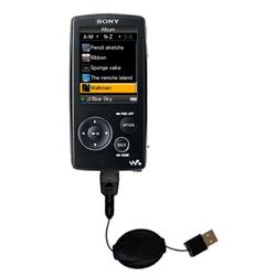 Gomadic Retractable USB Cable for the Sony Walkman NWZ-A800 Series with Power Hot Sync and Charge capabiliti