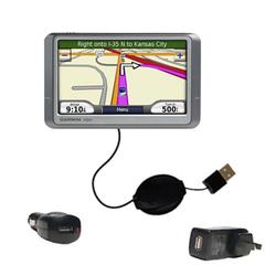 Gomadic Retractable USB Hot Sync Compact Kit with Car & Wall Charger for the Garmin Nuvi 205 - Brand