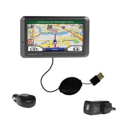 Gomadic Retractable USB Hot Sync Compact Kit with Car & Wall Charger for the Garmin Nuvi 770 - Brand