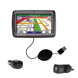Gomadic Retractable USB Hot Sync Compact Kit with Car & Wall Charger for the Garmin Nuvi 860 - Brand