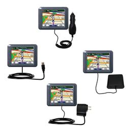 Gomadic Road Warrior Kit for the Garmin Nuvi 255 includes a Car & Wall Charger AND USB cable AND Battery Ext