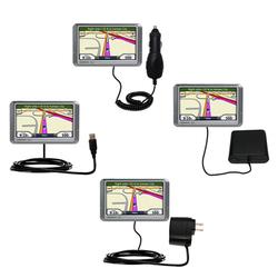 Gomadic Road Warrior Kit for the Garmin Nuvi 260W includes a Car & Wall Charger AND USB cable AND Battery Ex