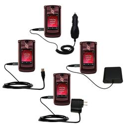 Gomadic Road Warrior Kit for the Motorola MOTORAZR2 V9 includes a Car & Wall Charger AND USB cable AND Batte