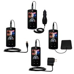Gomadic Road Warrior Kit for the Motorola ROKR E8 includes a Car & Wall Charger AND USB cable AND Battery Ex