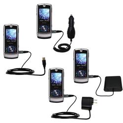Gomadic Road Warrior Kit for the Motorola ROKR Z6C includes a Car & Wall Charger AND USB cable AND Battery E