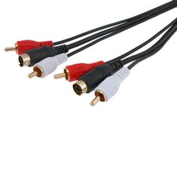 Eforcity S-Video + Audio Cable, 12 FT Black