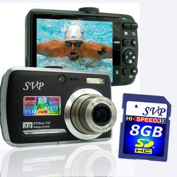 SVP Xthinn 737 Black - 7 Mega Pixels Digital Camera/ Video Recorder/ CCD Sensor/ 3X Optical Zoom + 1 (X737B16GB)
