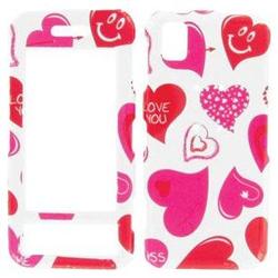 Wireless Emporium, Inc. Samsung Instinct M800 White w/Red & Pink Hearts Snap-On Protector Case Faceplate