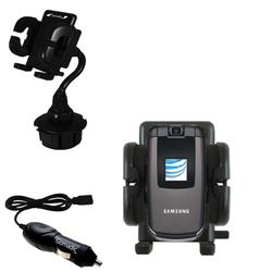 Gomadic Samsung SLM SGH-A747 Auto Cup Holder with Car Charger - Uses TipExchange
