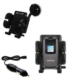 Gomadic Samsung SLM SGH-A747 Auto Windshield Holder with Car Charger - Uses TipExchange