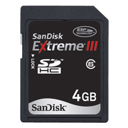 SanDisk Corporation SanDisk 4GB Extreme III SDHC Card (SDSDX3-004G-A31)