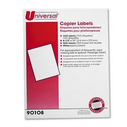 Universal Office Products Self Adhesive Address Labels for Copiers, Bright White, 8 1/2 x 11, 100/Box