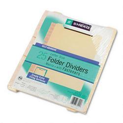 Smead Manufacturing Co. Self Adhesive Folder Dividers with Twin Prong Fastener, Manila, 25/Pack
