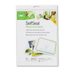 General Binding/Quartet Manufacturing. Co. SelfSeal® Repositionable Letter Size Laminating Pouches, 11 9/16x9 1/16, 5/Pack