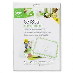 General Binding/Quartet Manufacturing. Co. SelfSeal® Repositionable Ltr Size Matte Laminating Pouches, 11 9/16x9 1/16, 5/Pack