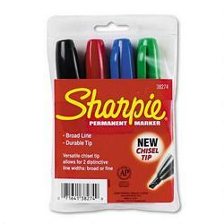Faber Castell/Sanford Ink Company Sharpie® Chisel Tip Permanent Markers, Four Color Set, 5.3mm