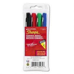 Faber Castell/Sanford Ink Company Sharpie® Extra Fine Tip Permanent Markers, Four Color Set, 0.4mm