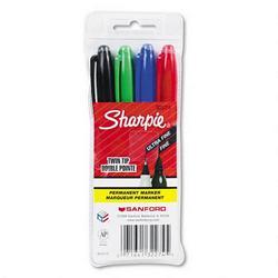 Faber Castell/Sanford Ink Company Sharpie® Twin Tip Permanent Markers, Four Color Set, Fine/Ultra Fine Tips