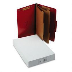 S And J Paper/Gussco Manufacturing Six Section Classification Folios with Fasteners, Legal, Executive Red, 10/Box