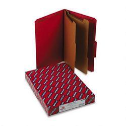 Smead Manufacturing Co. Six Section Pressboard Classification Folders, Legal, Bright Red, 10/Box