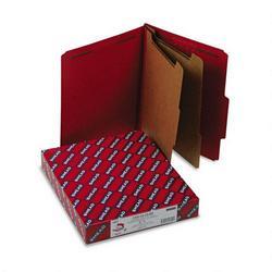 Smead Manufacturing Co. Six Section Pressboard Classification Folders, Letter, Bright Red, 10/Box